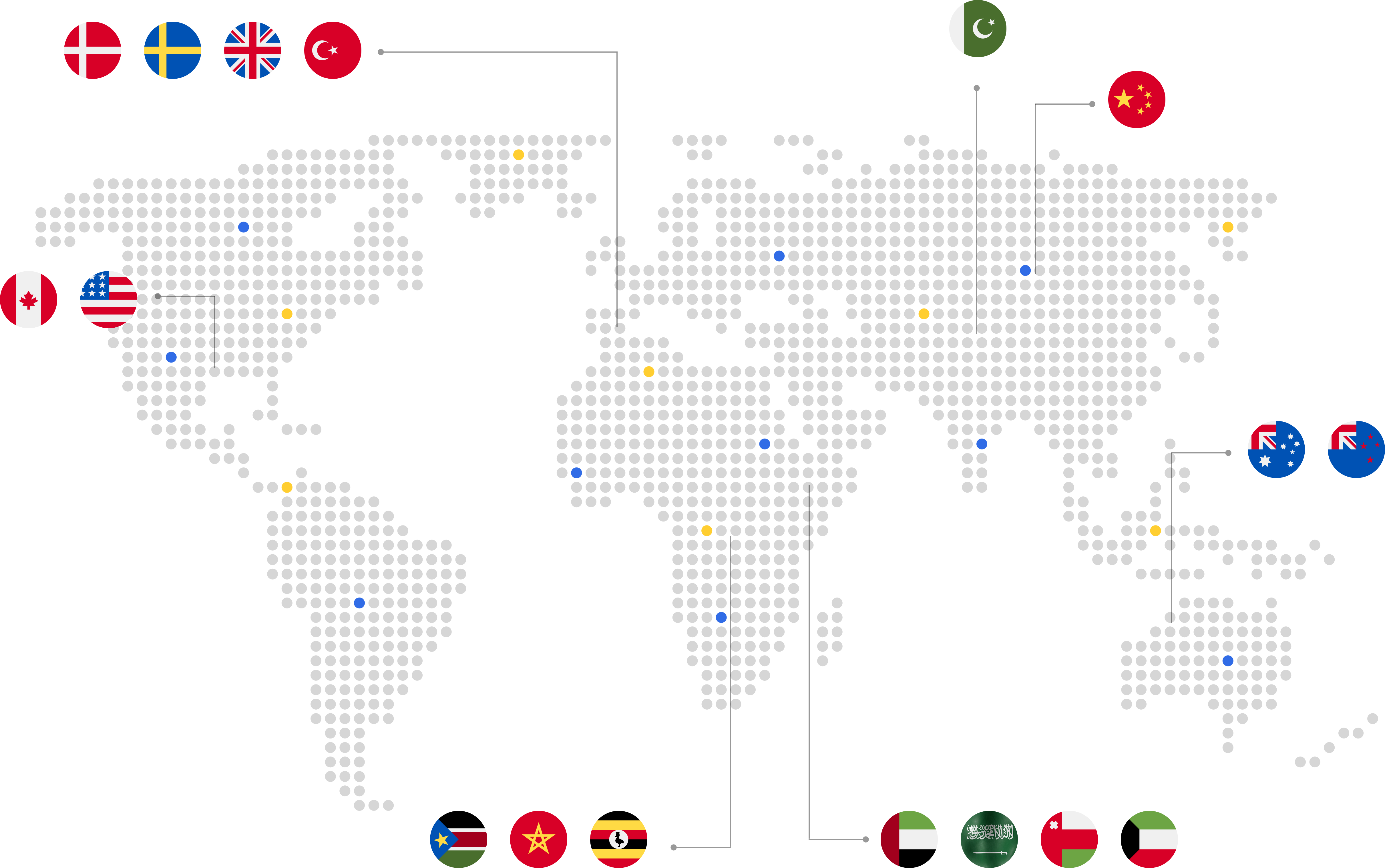 World map with a global presence